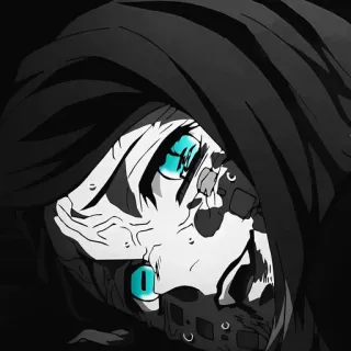 💙 Anime, Personaggio, Manga, Illustrazione, Arte, Ritratto whatsapp sticker