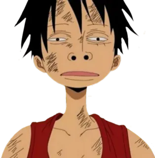 😟 Monkey D. Luffy One Piece anime, funny, meme, luffy, one piece whatsapp sticker