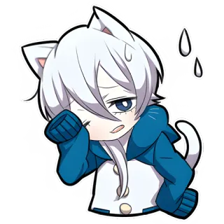 🤦‍♂ แมว, อนิเมะ, คาวาอิ, น่ารัก, สติกเกอร์ telegram sticker