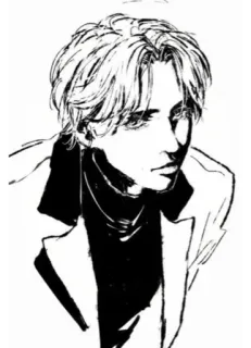 💀 Johan Liebert Monster Anime, Monstre, Johan Liebert, Noir et blanc, Portrait telegram sticker