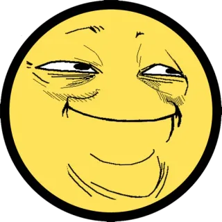 😄 suffisant, mème, sourire narquois, dessin animé, jaune, visage, expression telegram sticker