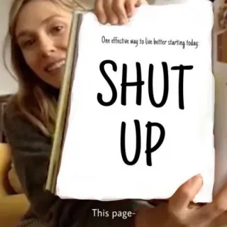 🧋 One effective way to live better starting today: SHUT UP. This page- shut up, advice, better living telegram sticker