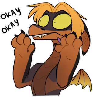 🖐 okay okay drago, cartone animato, personaggio, ok whatsapp sticker