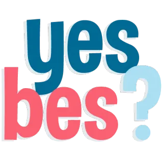 ❓ yes? sí, pregunta, acuerdo, confirmación, tipografía telegram sticker