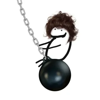 😆 stick figure, wrecking ball, humor, meme, cartoon, joke whatsapp sticker