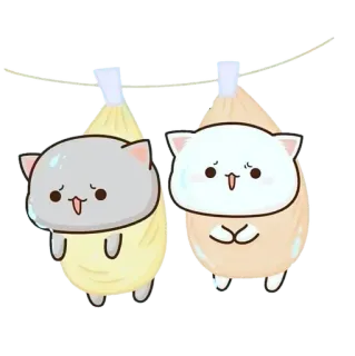 😥 кот, милый, висячий, каваий, мультфильм, наклейка telegram sticker