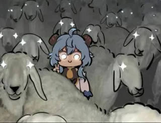 🏖 anime, sheep, chibi, cartoon, cute, artwork, animals telegram sticker