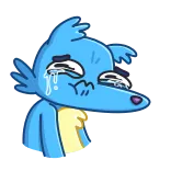😭 泣く, 悲しい, 涙, アニメ, 青, 動物 telegram sticker