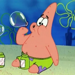🌟 Patrick Star Spongebob Squarepants Patrick Stella, Spongebob, cartoni animati, mare, bolle, divertente telegram sticker