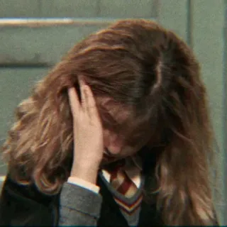 🐿 Hermione Granger Harry Potter verdriet, triest, emotioneel, Harry Potter, Hermelien Griffel, tranen telegram sticker