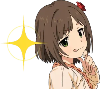 🤔 Anime, Chica, Brillo, Lindo, Kawaii, Manga telegram sticker