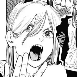 🌟 Power Chainsaw Man อนิเมะ, มังงะ, ปีศาจ, พลัง, Chainsaw Man, การ์ตูน whatsapp sticker