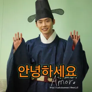 👋 안녕하세요 saluto, coreano, uomo, abbigliamento tradizionale telegram sticker
