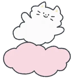 💬 chat, nuage, mignon, kawaii, autocollant, dessin animé, animal whatsapp sticker