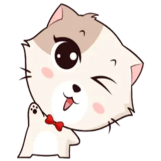 😉 chat, chaton, mignon, animal, dessin animé, autocollant telegram sticker