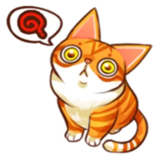 ❓ kat, oranje cyperse kat, vraag, verward, cartoon, schattig, huisdier telegram sticker