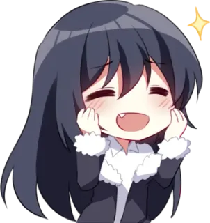 😍 Anime, Chibi, Słodkie, Kawaii, Kreskówka, Postać telegram sticker