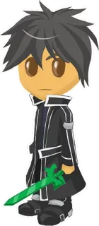 😕 Kirito Sword Art Online Anime, Spada, Personaggio, Videogioco, Fantasy telegram sticker