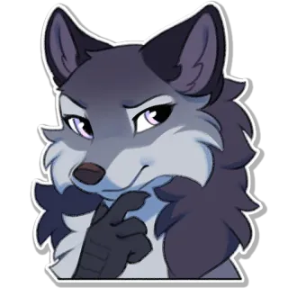 🤔 wolf, cartoon, animal, furry, anthropomorphic, character telegram sticker