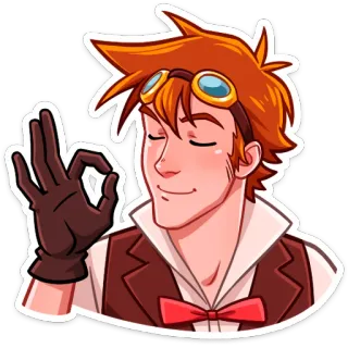 👌 персонаж, стимпанк, жест, окей telegram sticker