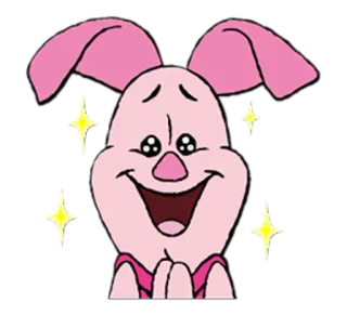 😍 Piglet Piglet, Winnie the Pooh, cartoon, animal, pink telegram sticker