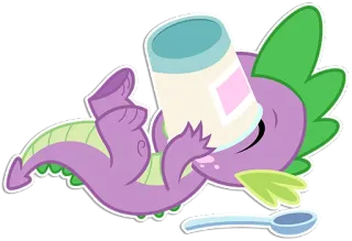 🍦 Spike My Little Pony Spike, My Little Pony, baby, bottle, cute, cartoon telegram sticker