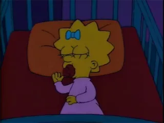 🛌 Maggie Simpson The Simpsons 아기, 만화, 아기 침대, 심슨, 매기 telegram sticker
