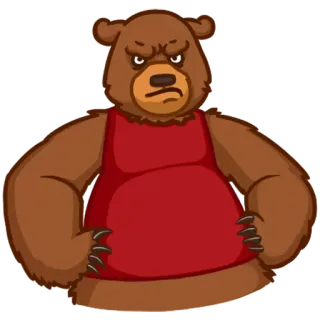 😠 urso, animal, bravo, desenho animado, mamífero, vida selvagem telegram sticker