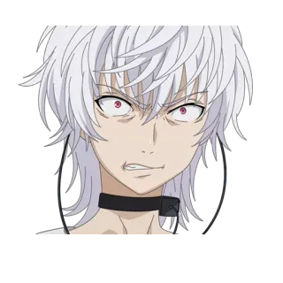 😠 Accelerator A Certain Magical Index anime, character, white hair, angry, red eyes telegram sticker
