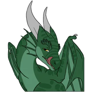 🌶 dragão, escamas, fantasia, réptil, verde telegram sticker