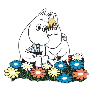 🥰 Moomin Moomin, Cartoon, Blumen, Freundschaft, Süß, Animiert, Figuren whatsapp sticker