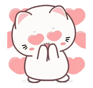 😍 고양이, 하트, 사랑, 귀여운, 스티커, 만화 telegram sticker