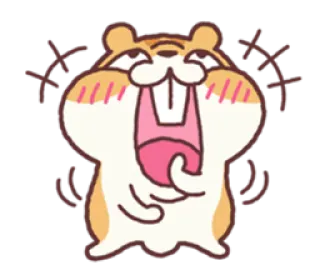 😀 仓鼠, 动物, 卡通, 笑, 开心, 可爱, 表情符号 telegram sticker