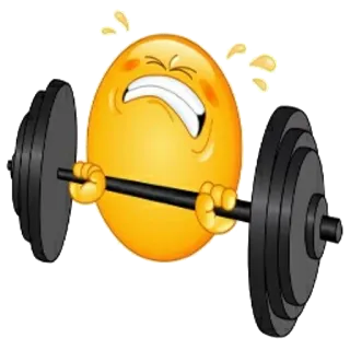 😥 emoji, weightlifting, exercise, fitness, strength, gym whatsapp sticker