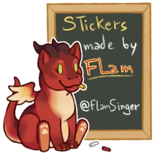 👤 Stickers made by Flam @flamsinger adesivo, dragão, fofo, arte, arte digital telegram sticker