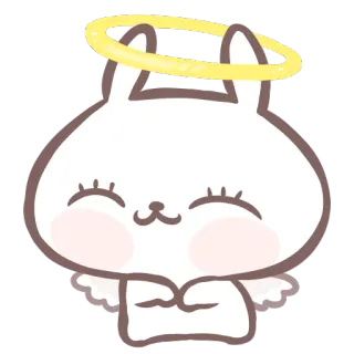 😇 coelho, anjo, fofo, kawaii, animal, adesivo telegram sticker