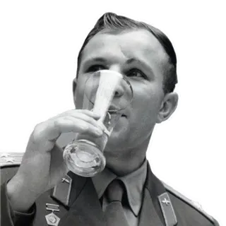 🍺 Yuri Gagarin Yuri Gagarin, Soviet, cosmonaut, Russia, space, astronaut, military telegram sticker