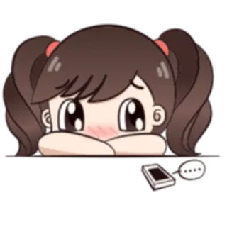 ☹ 소녀, 애니메이션, 귀여운, 스티커, 만화, 폰, 이모티콘 whatsapp sticker