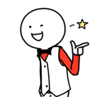 💫 stick figure, cartoon, drawing, character, star, bowtie whatsapp sticker