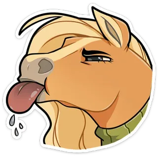 🐴 ngựa, hoạt hình, động vật, biểu tượng cảm xúc, nhãn dán, kiệt sức whatsapp sticker