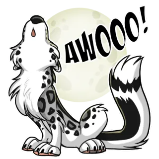 🐺 AWOOO! lobo, uivando, lua, animal, desenho animado, fofo, adesivo telegram sticker