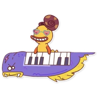 🎶 утка, улитка, солнцезащитные очки, клавиатура, мультфильм, животное telegram sticker