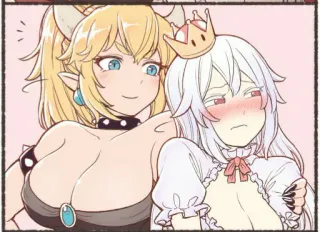 😣 Bowsette Mario bowser, bowsette, super mario, videogame personage, fanart telegram sticker