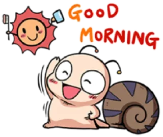 ☀️ GOOD MORNING Guten Morgen, Sonne, Schnecke, Cartoon, Gruß telegram sticker
