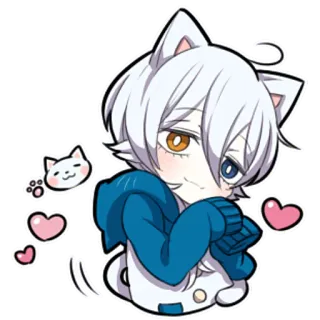 🥰 anime, cat, cute, kawaii, chibi, cartoon telegram sticker