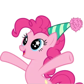🎉 Pinkie Pie My Little Pony пони, мультфильм, праздник, розовый, вечеринка, дружба, анимированный telegram sticker