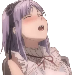 😩 Anime, Meisje, Blozen, Verlegen, Uitdrukking telegram sticker