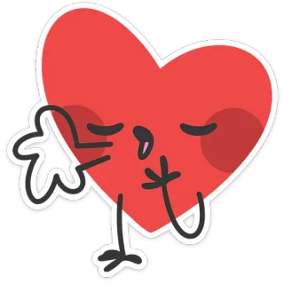 ❤️ cuore, cartoni animati, amore, bacio, san valentino, carino whatsapp sticker