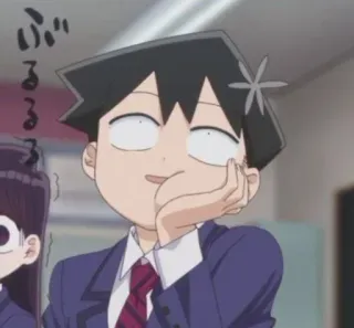 🍀 ぶ อนิเมะ, Komi Can't Communicate, ตกใจ, ประหลาดใจ, ตัวละคร, ภาพประกอบ telegram sticker