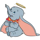 🙃 Dumbo Elefante, Desenho animado, Disney, Fofo, Voador, Animal, Halo whatsapp sticker
